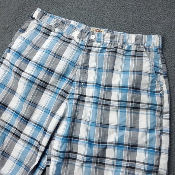 American Heritage Plaid Shorts Blue Gray Mens 40 Measured - Picture 5 of 7
